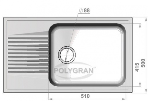Кухонная мойка Polygran F-19 черный, 85х50х20,5