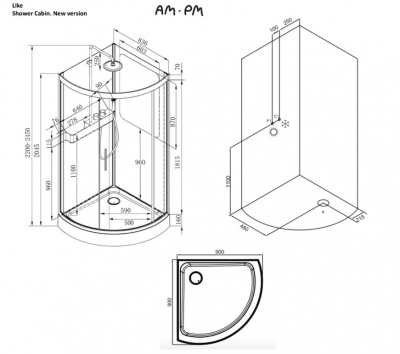 W80C-016-090MTA Like, душевая кабина без гидромассажа, 90х90