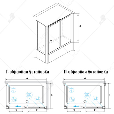 Шторка на ванну раздвижная с боковой панелью RGW SC-82 170х70х150 шиншилла 04118277-51