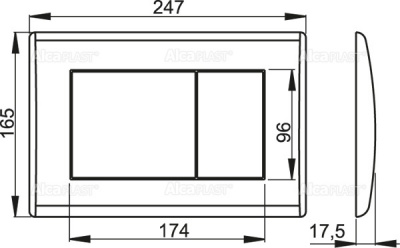 Кнопка смыва AlcaPlast M272 хром - матовая