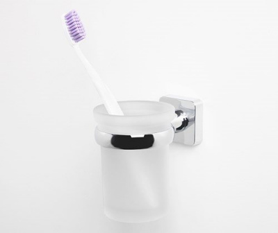 Стакан для зубных щеток стеклянный WasserKRAFT Lippe 6528, хром