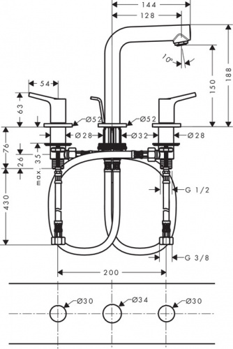 Смеситель для раковины Hansgrohe Talis S 72130000, хром
