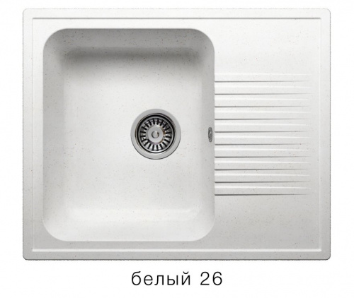 Кухонная мойка Polygran F-07 белый, 61х50х20