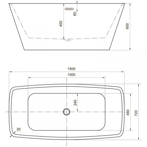 Акриловая ванна Aquanet Joy 150x72
