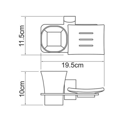 Держатель стакана и мыльницы WasserKRAFT Leine K-5026, хром