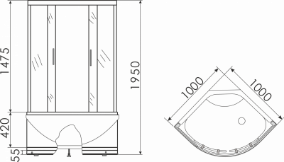 Ограждение душевое угловое Erlit Comfort ER0510T-C3