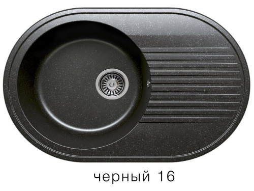 Кухонная мойка Polygran F-16 черный, 76х50х20
