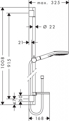 Душевой гарнитур Hansgrohe Raindance Select E 120 3jet 90 см. 26621400, белый/хром