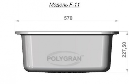 Кухонная мойка Polygran F-11 хлопок, 57х50х21