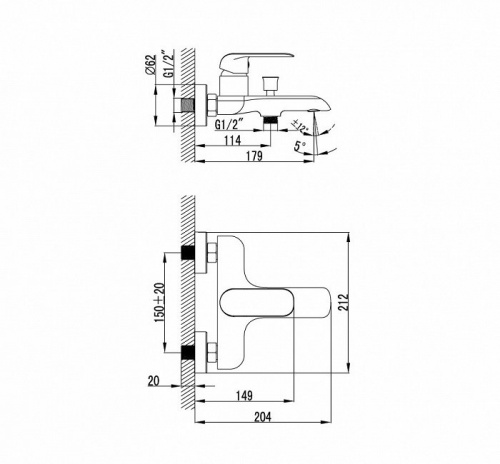 Смеситель для ванны Iddis Calipso CALSB00i02WA, белый/хром