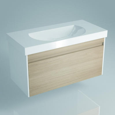 Тумба под умывальник Kerama Marazzi Buongiorno BG.100.1\OAK, белый\дуб санома