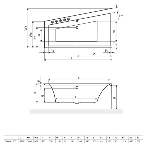 Акриловая ванна Excellent Sfera Slim 170x100 L