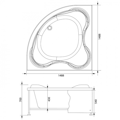 Каркас к ваннам Vagnerplast Selena 147, Flora 150x100