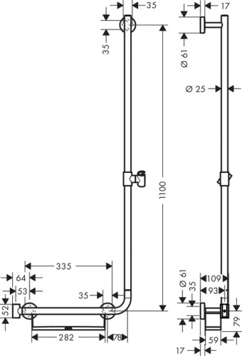 Штанга для душа Hansgrohe Comfort 110 26404400, хром