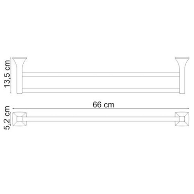 Штанга для полотенец двойная WasserKRAFT Wern K-2540, хром