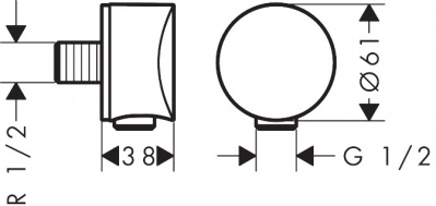 Шланговое подключение Hansgrohe Fixfit S 27453000, хром