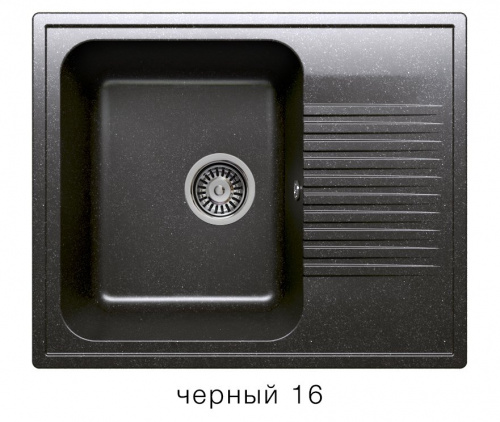 Кухонная мойка Polygran F-07 черный, 61х50х20