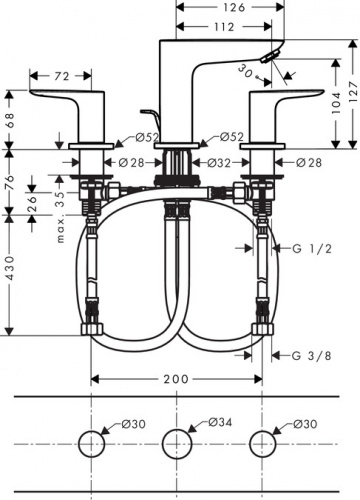 Смеситель для раковины Hansgrohe Talis E 71733000, хром