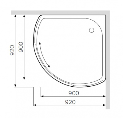 W53T-315-090W64 BLISS L Solo Slide, поддон для душ. уголка, 90x90, белый акрил