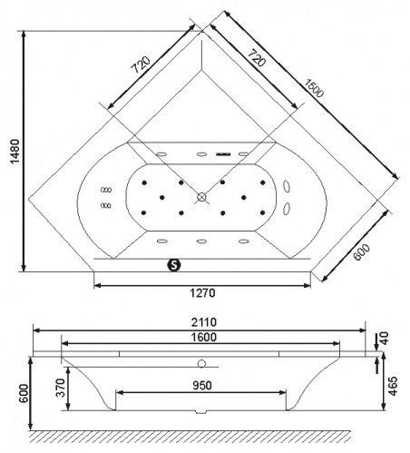 Акриловая ванна Excellent Supreme 150х150