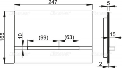 Кнопки смыва AlcaPlast FLAT ALUNOX STRIPE металл–матовый