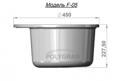 Кухонная мойка Polygran F-05 бежевый, 45х45х20