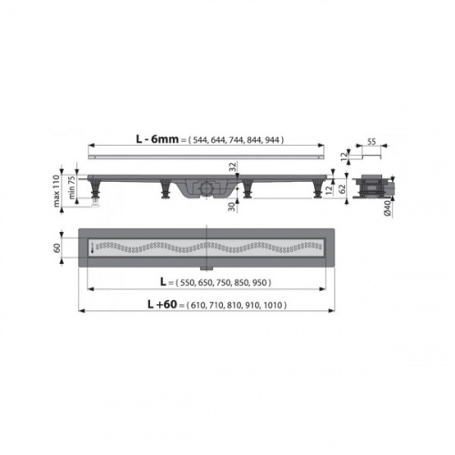 Душевой лоток AlcaPlast Simple APZ10-950M