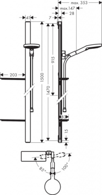 Душевой гарнитур Hansgrohe Raindance Select S 120 3jet 150 см. 27646000, хром