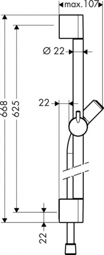 Штанга для душа Hansgrohe Croma 100 Unica 27611000, хром