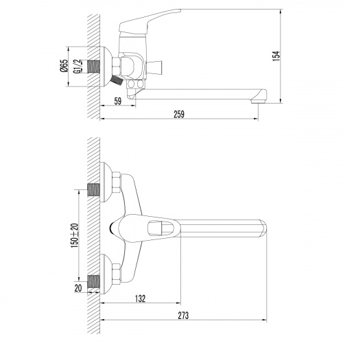 Смеситель Lemark Omega LM3110C универсальный