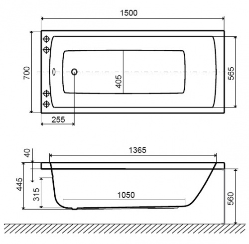 Акриловая ванна Excellent Aquaria 150