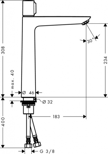 Смеситель для раковины Hansgrohe Talis Select E 71753000, хром