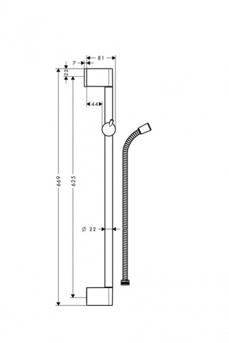 Штанга для душа Hansgrohe Crometta 85 Unica 27615000, хром