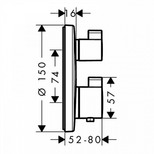 Смеситель для ванной Hansgrohe Ecostat 15757001, хром