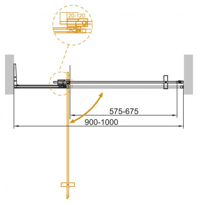 Душевой угол Cezares SLIDER-B-1-80/90-C-Cr 80x195