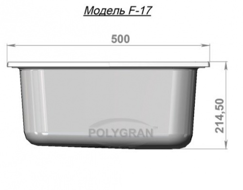 Кухонная мойка Polygran F-17 песочный, 43х50х20