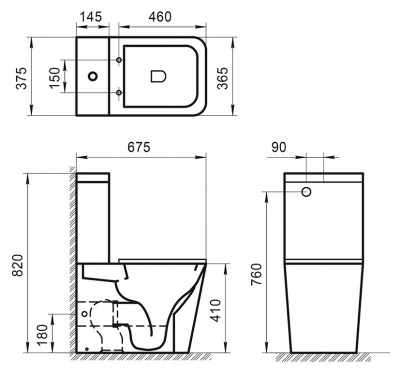 Унитаз-компакт безободковый BELBAGNO ARDENTE-R