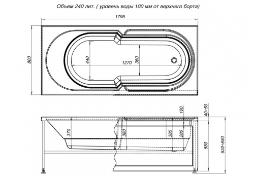 Акриловая ванна Aquanet Tea 180x80