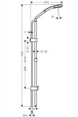 Душевой гарнитур Hansgrohe Croma 100 Multi Unica'Reno Lift 105 см. 27791000, хром
