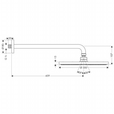 Верхний душ Hansgrohe Raindance S 300 1jet 27492000, хром