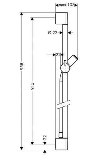 Штанга для душа Hansgrohe Croma 100 Unica 27610000, хром