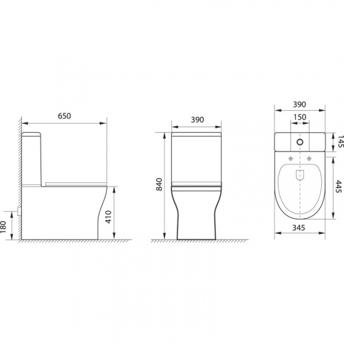 Чаша унитаза Aquanet Rimless Roll-C CL-12249B
