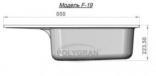 Кухонная мойка Polygran F-19 песочный, 85х50х20,5