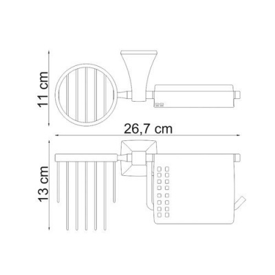Держатель туалетной бумаги и освежителя WasserKRAFT Wern K-2559, хром