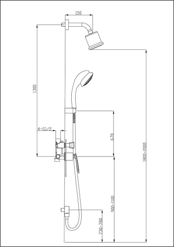Душевая система Timo Helmi SX-4059/00-16 SM, белый