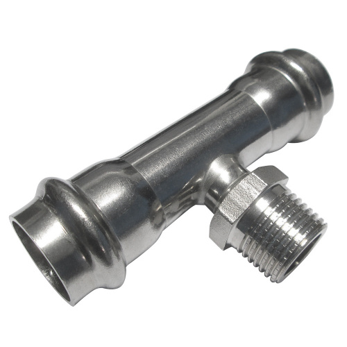 Тройник Valtec нерж. cталь 15х1/2"