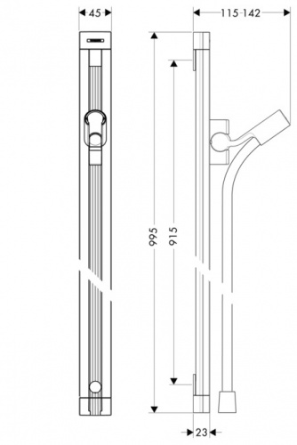 Штанга для душа Hansgrohe Raindance Unica'S 27636000, хром