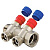 Коллектор Valtec с регул. вентилями, 1"х2 вых. Евроконус 3/4