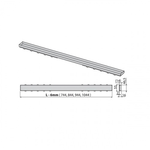 Решетка для душевого лотка Alcaplast TILE-1050