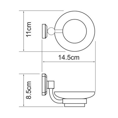 Мыльница стеклянная WasserKRAFT Oder K-3029, хром